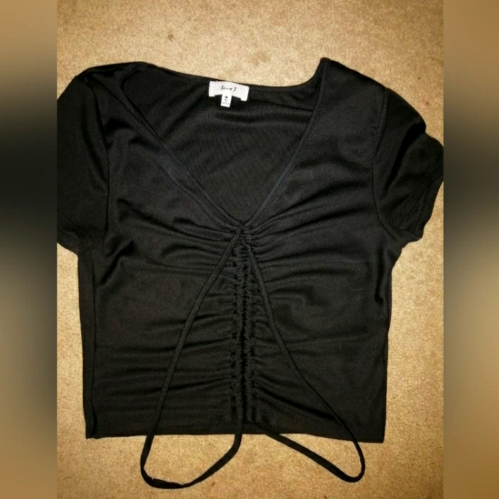 Top ,black,with ribbons for the waist